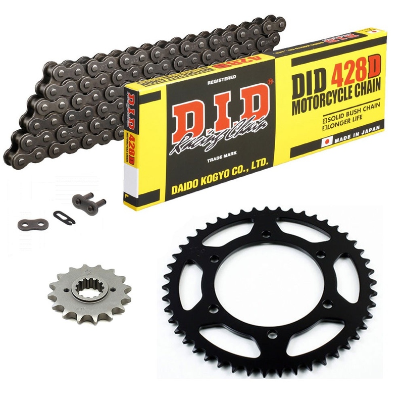 Sprockets & Chain Kit DID 428HD Steel Grey HYOSUNG XRX 125 Funduro 07-08 