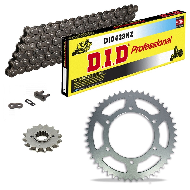 Sprockets & Chain Kit DID 428NZ Steel Grey KAWASAKI KX 80 G1-G2-H2 Conversion 428 86-87